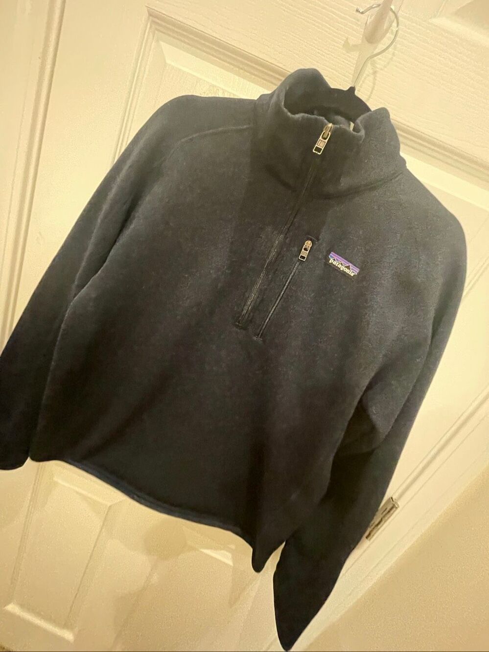 Patagonia Women’s M Navy 1/4 Zip Fleece Pullover Worn Wear Recycled